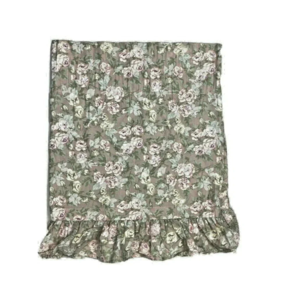 Vintage 90s Floral Ruffle Valance Curtain Purple